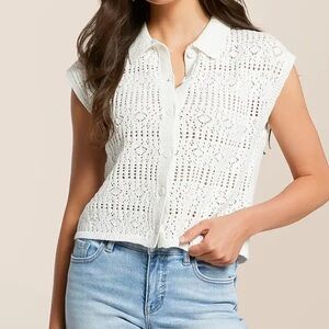 Z Supply Cream Lace Button-Up Blouse BNWT!